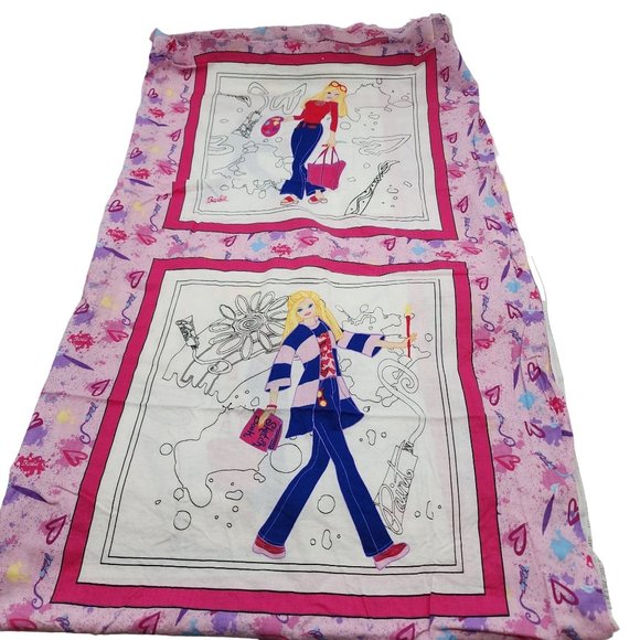 Mattel Other - 2002  Mattel Color me barbie pillow / quilt blocks 44 x 51 6 blocks